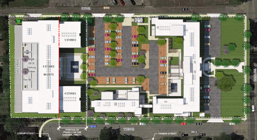 adaptive re-use hospital to affordable housing site plan<br /><small>VMWP</small>