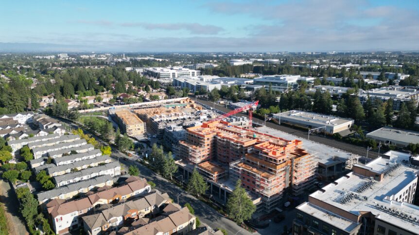 transit oriented condominiums The Station Aster Ave Toll Brothers market rate aerial<br /><small>Image: Toll Brothers</small>